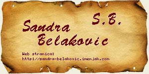 Sandra Belaković vizit kartica